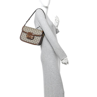 Gucci GG Supreme Monogram Horsebit 1955 Shoulder Bag Beige Brown Sugar 2 of 10