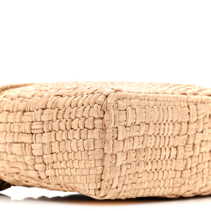 Chanel Braided Raffia Quilted Top Handle Slim Vanity Case With Chain Beige 9 of 11