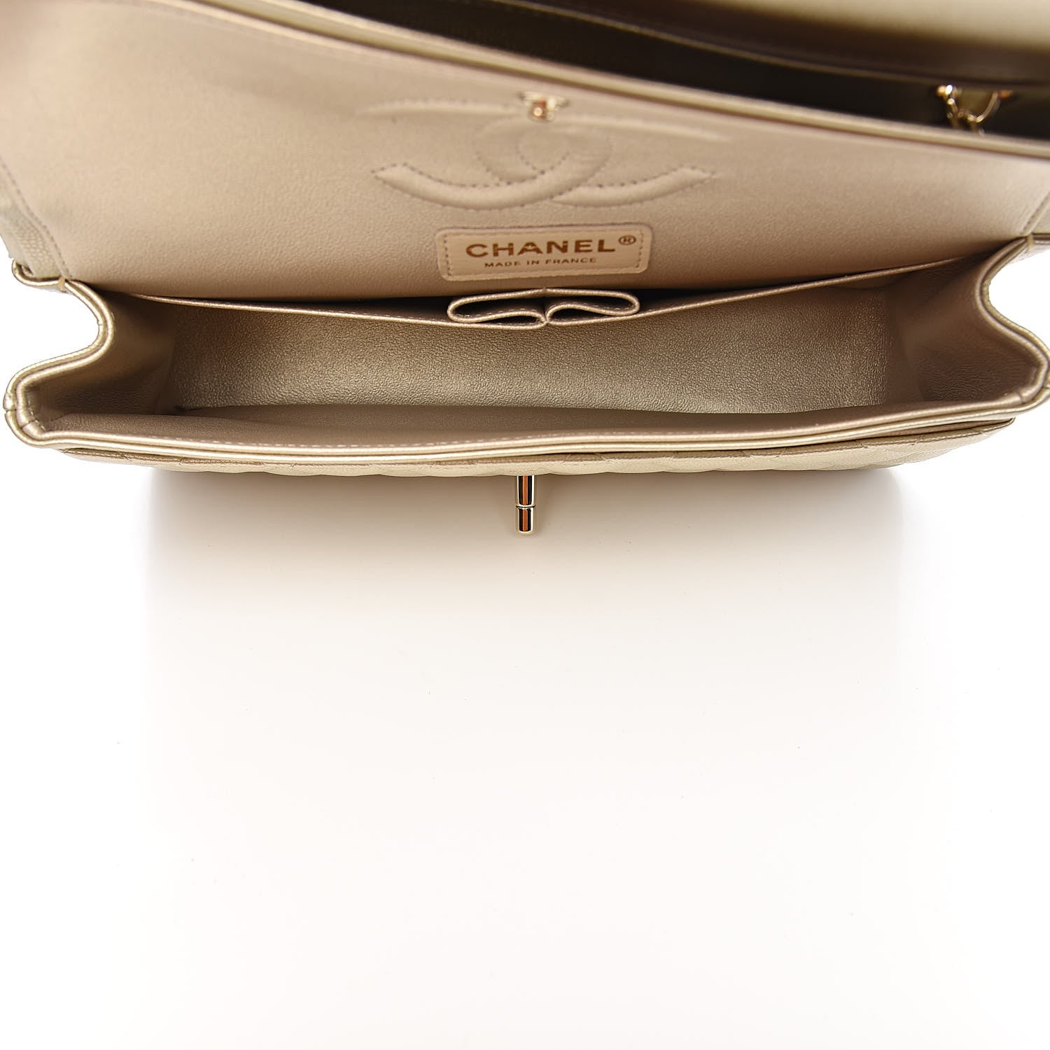 Chanel Metallic Caviar Quilted Medium Double Flap Gold 5 of 12