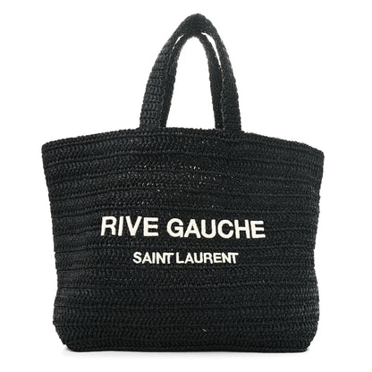 Saint Laurent Raffia Rive Gauche Tote Black 1 of 11