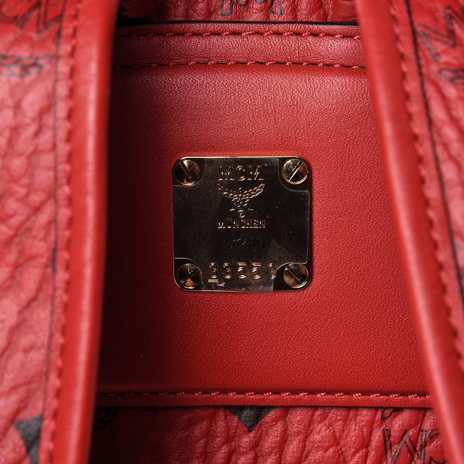 MCM Visetos Medium Duke Backpack Ruby Red 6 of 14