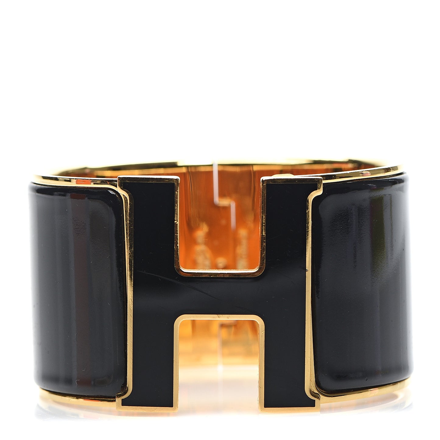 Enamel Extra Wide Clic Clac H Bracelet PM Black