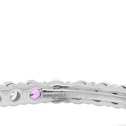 Tiffany Platinum Diamond Pink Sapphire Embrace Eternity Ring 53 6.5 4 of 5