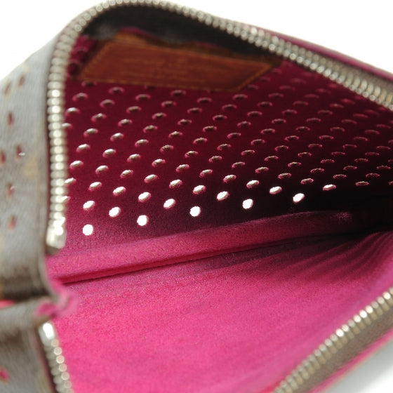 Monogram Perforated Pochette Plat Fuchsia