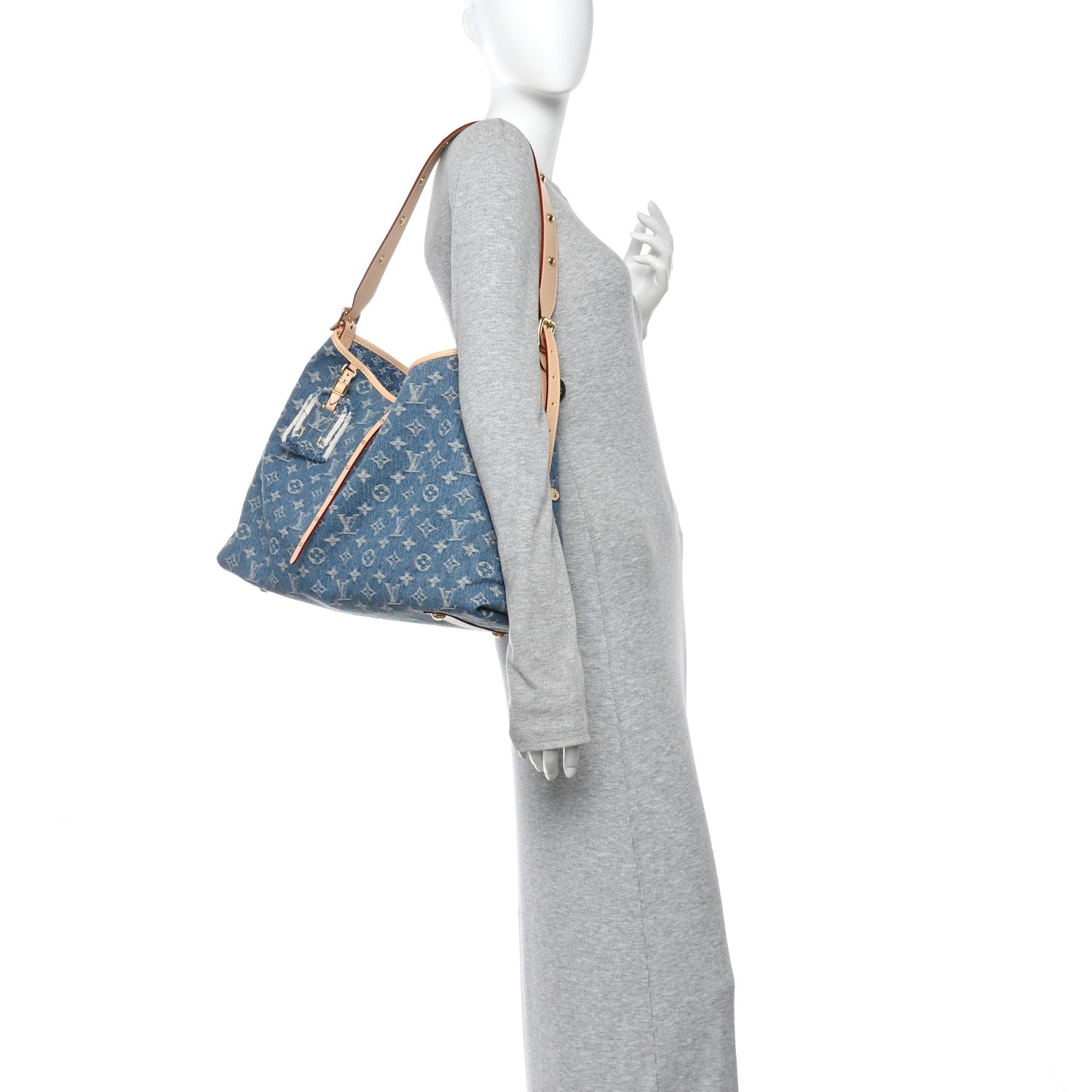 Louis Vuitton Monogram Denim CarryAll MM Blue 2 of 10