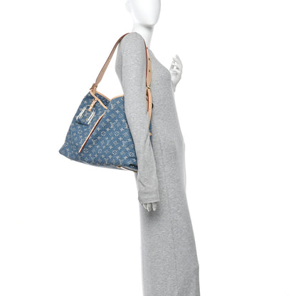 Louis Vuitton Monogram Denim CarryAll MM Blue 2 of 10
