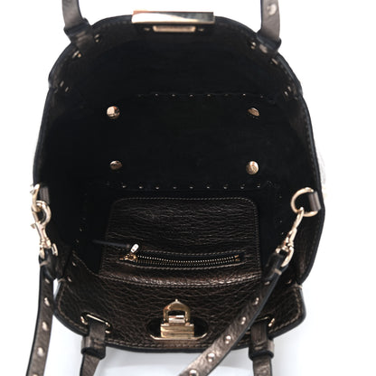 Valentino Garavani Metallic Alce Printed Calfskin Mini Rockstud Tote Sasso 5 of 9
