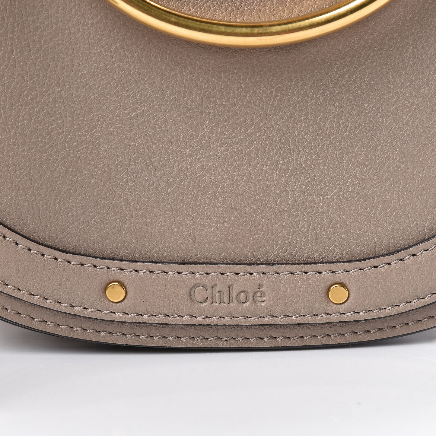Calfskin Suede Small Nile Bracelet Bag Motty Grey