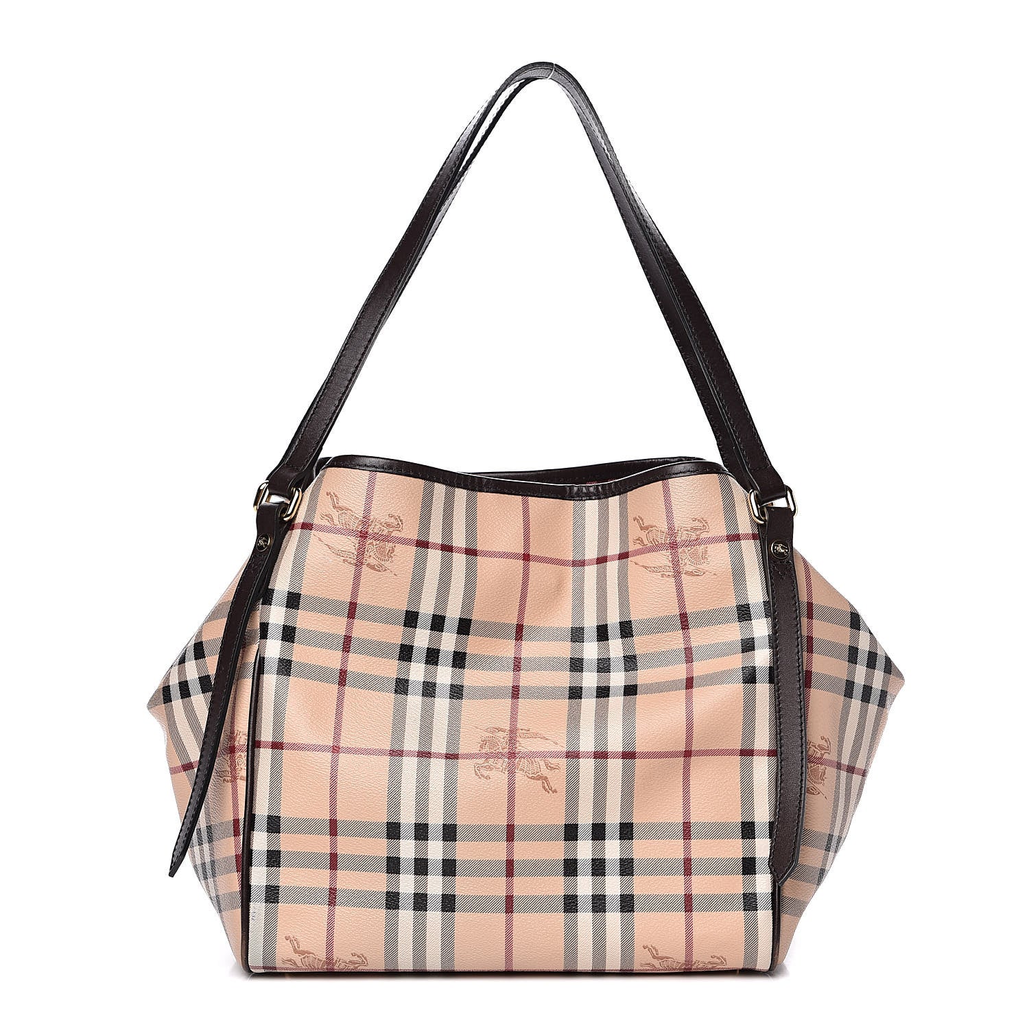 Burberry Haymarket Check Small Canterbury Tote Chocolate 1 of 13