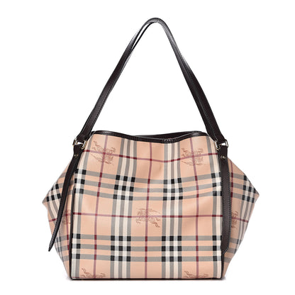 Burberry Haymarket Check Small Canterbury Tote Chocolate 1 of 13