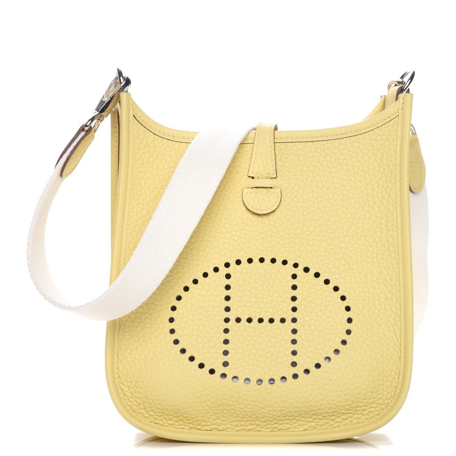 Hermes Taurillon Clemence Amazone Evelyne TPM Jaune Poussin Craie 1 of 9