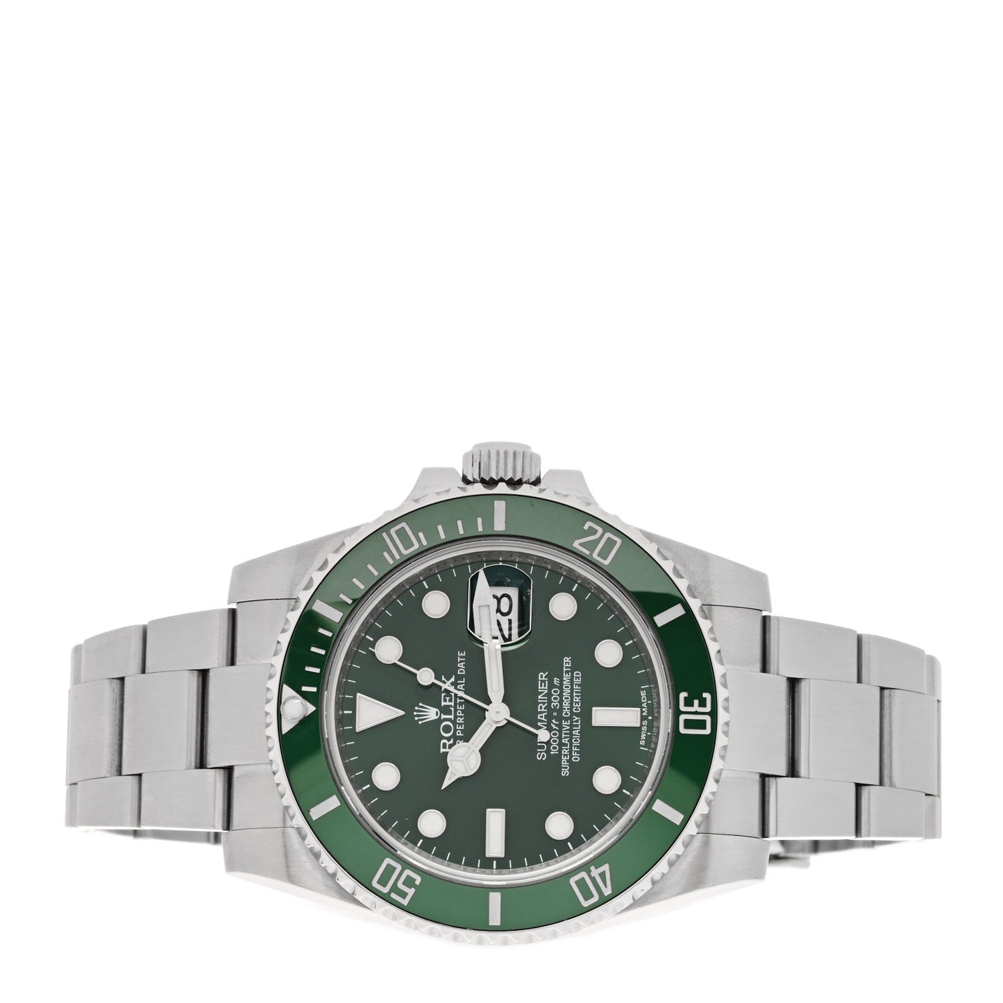 Stainless Steel 40mm Oyster Perpetual Submariner Date Hulk Watch Green 116610LV