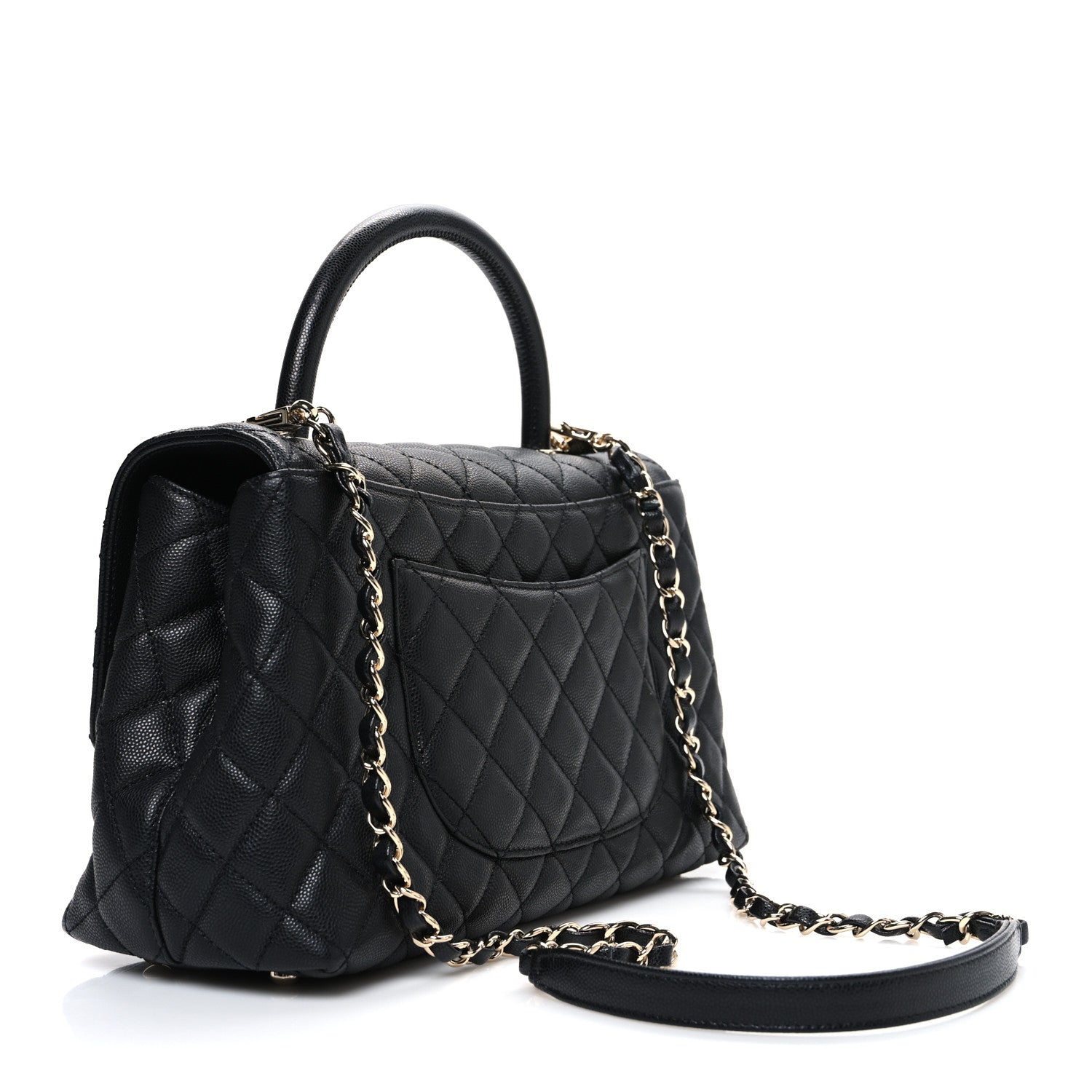 Chanel Caviar Quilted Small Coco Handle Flap Black 3 of 10