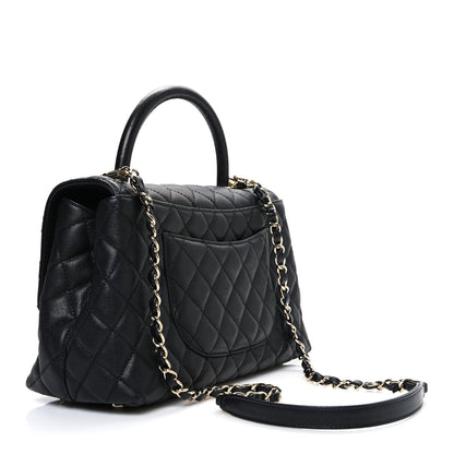 Chanel Caviar Quilted Small Coco Handle Flap Black 3 of 10