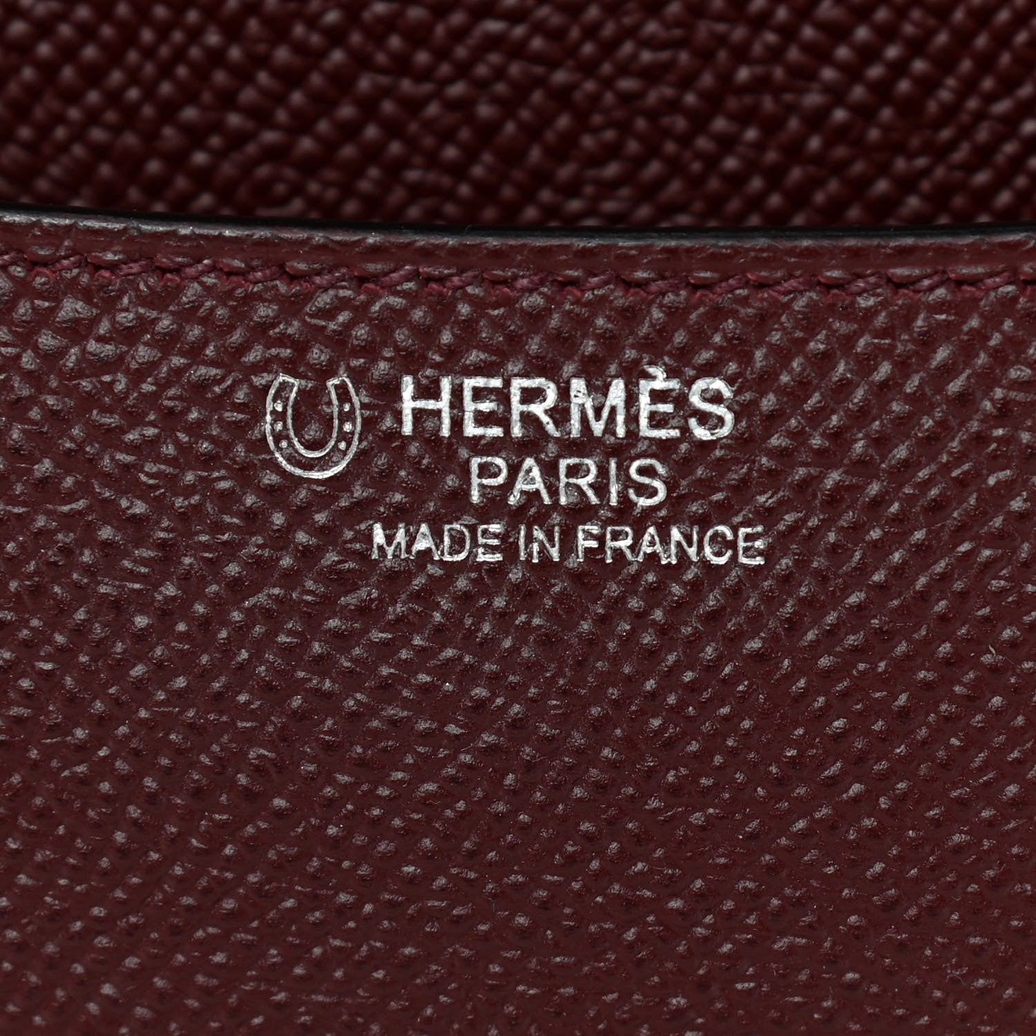 Hermes Epsom Horseshoe Enamel Constance 24 Bordeaux Black 6 of 9