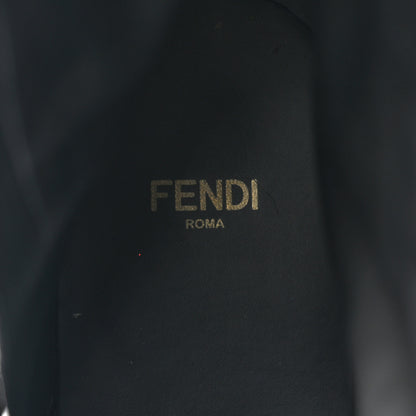 Fendi Vitello Fabric Jacquard FF Fendigraphy 50mm Biker Boots 42 Black Tobacco 10 of 13