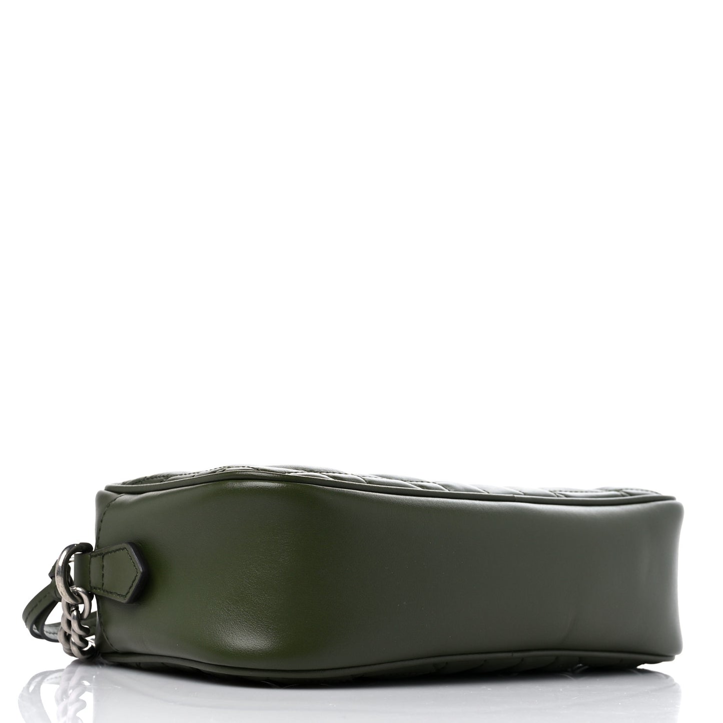 Calfskin Matelasse Aria Small GG Marmont Chain Shoulder Bag Military Wood