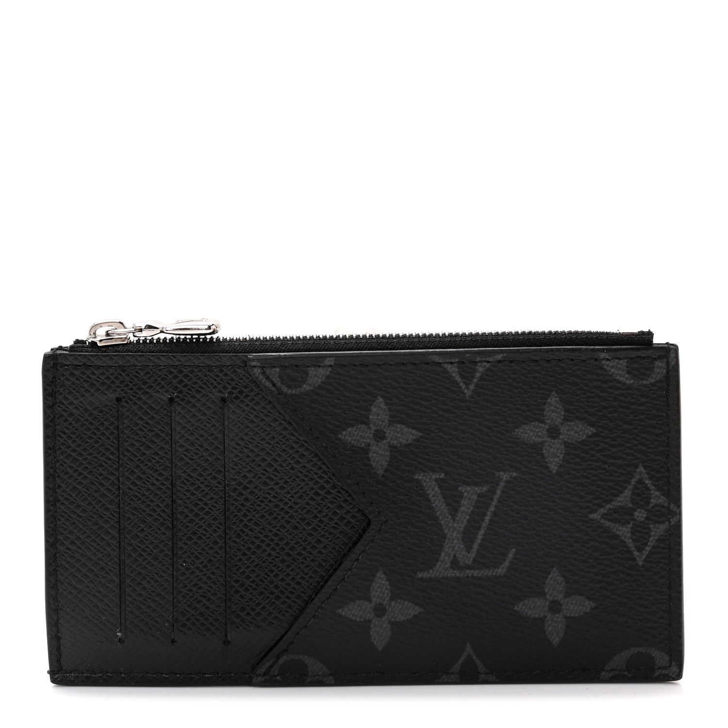 Louis Vuitton Monogram Eclipse Taiga Coin Card Holder 1 of 7