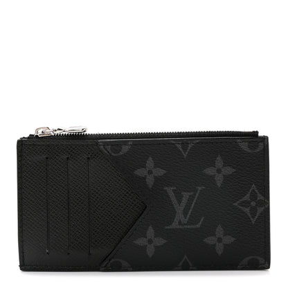 Louis Vuitton Monogram Eclipse Taiga Coin Card Holder 1 of 7
