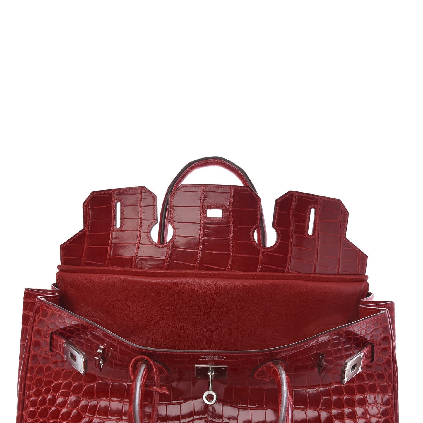 Shiny Porosus Crocodile Birkin 35 Rouge Vif