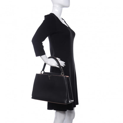 Louis Vuitton Taurillon Capucines MM Black Petale 2 of 9