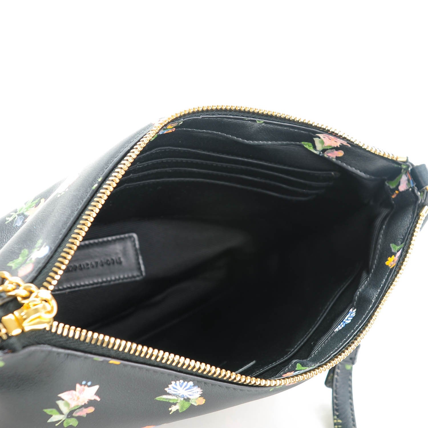 Saint Laurent Calfskin Flower Printed Small Monogram Crossbody Bag Black Multicolor 7 of 7