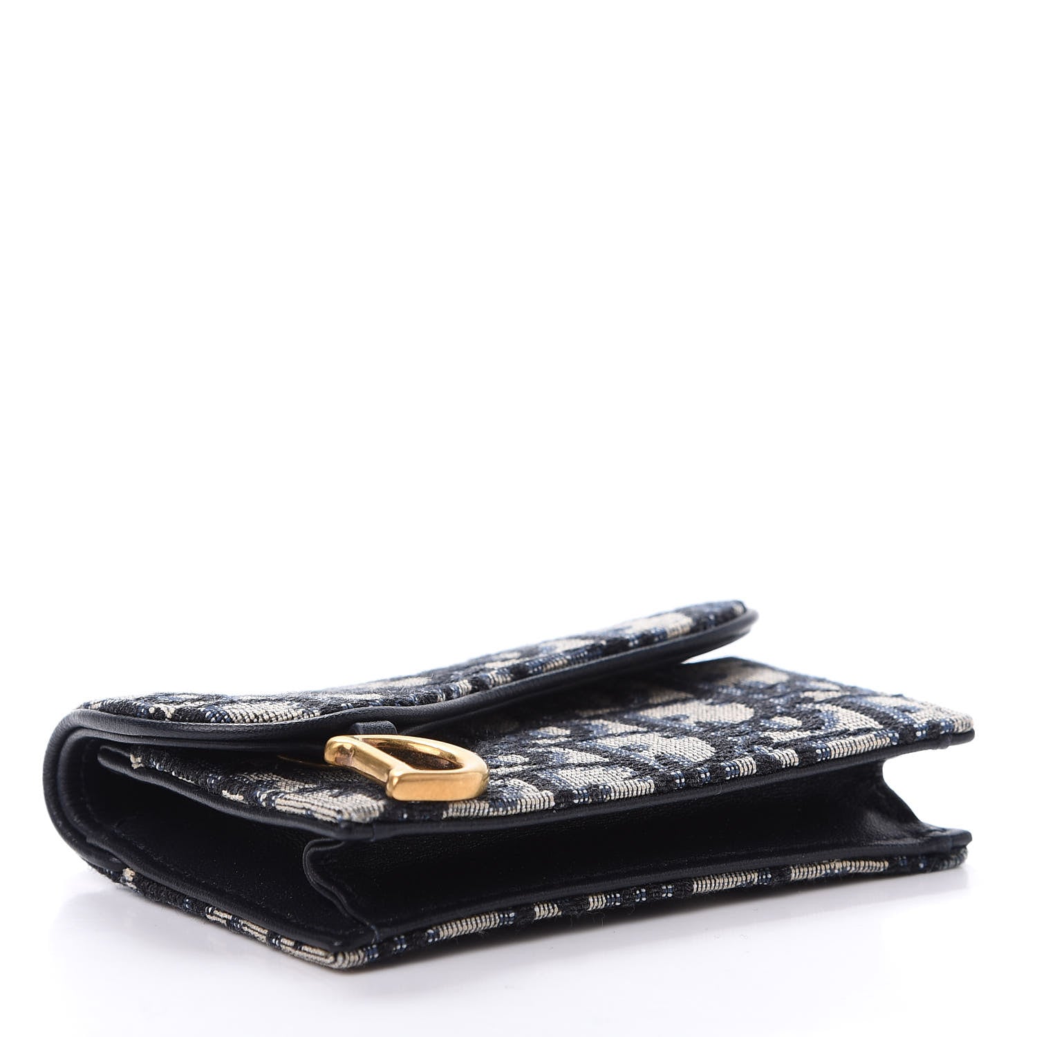 Christian Dior Oblique Saddle Card Holder Blue 4 of 9