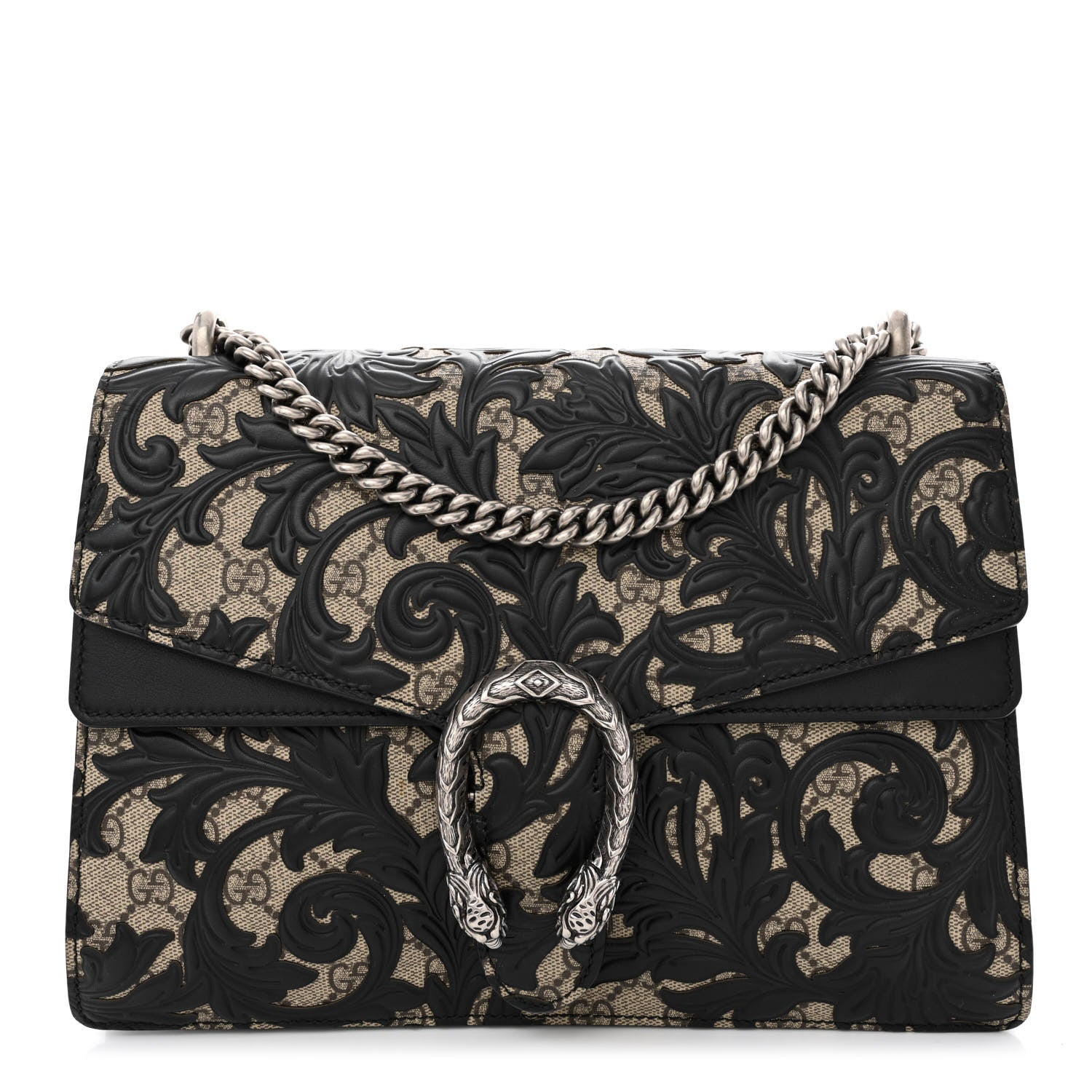 Gucci GG Supreme Monogram Arabesque Medium Dionysus Shoulder Bag Black 1 of 13