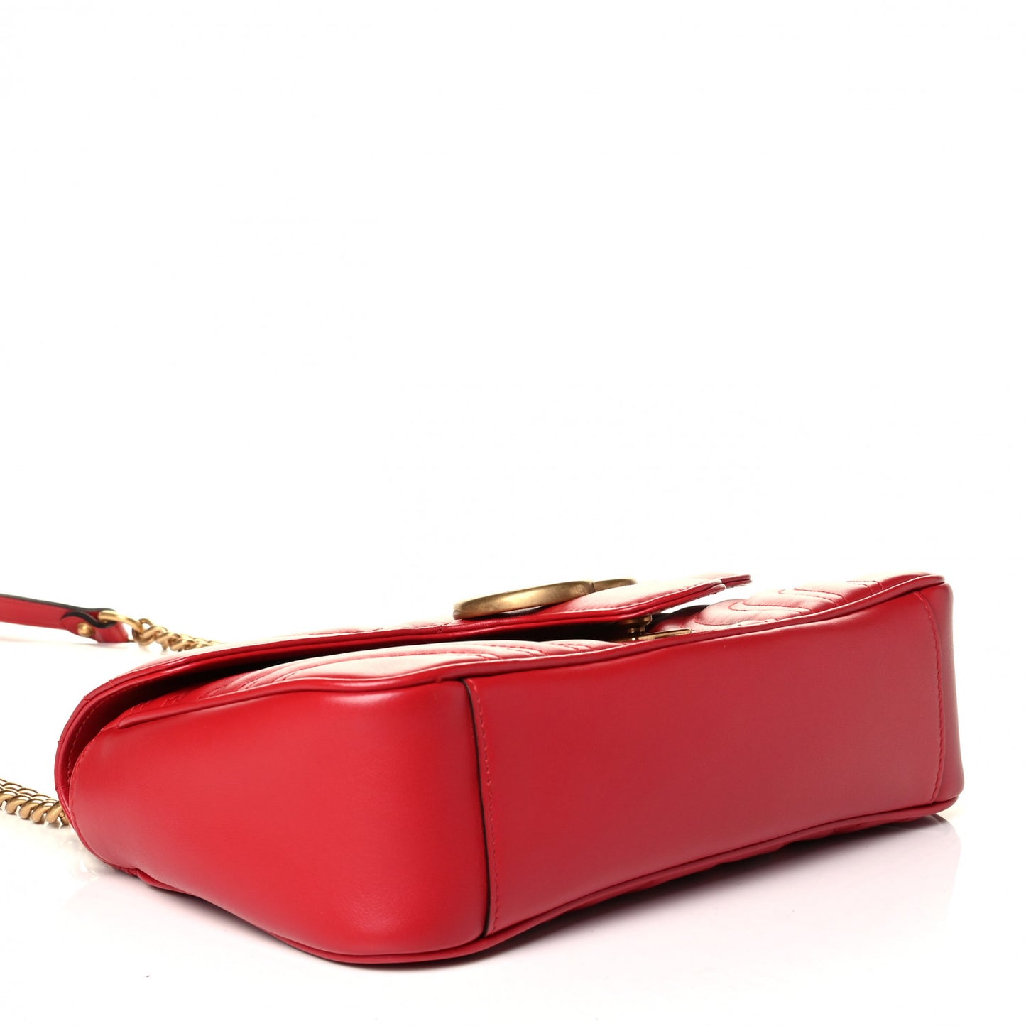 Calfskin Matelasse Small GG Marmont Shoulder Bag Hibiscus Red