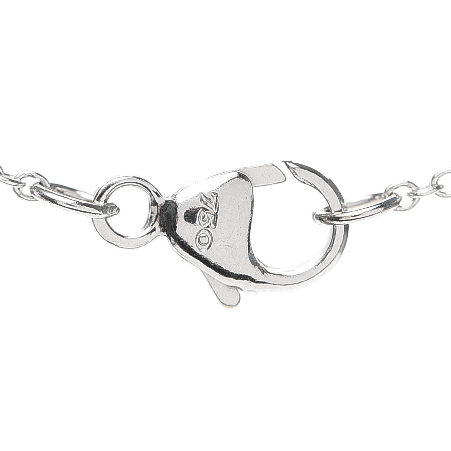 18K White Gold Diamond Cable Collectibles Pave Charm Pendant Necklace