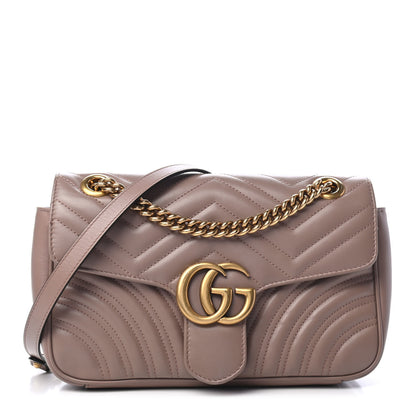 Gucci Calfskin Matelasse Small GG Marmont Shoulder Bag Porcelain Rose 1 of 5