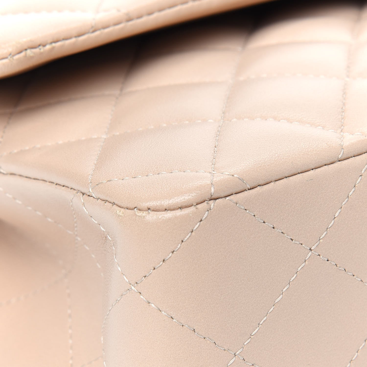 Chanel Lambskin Quilted Medium Double Flap Beige 14 of 22