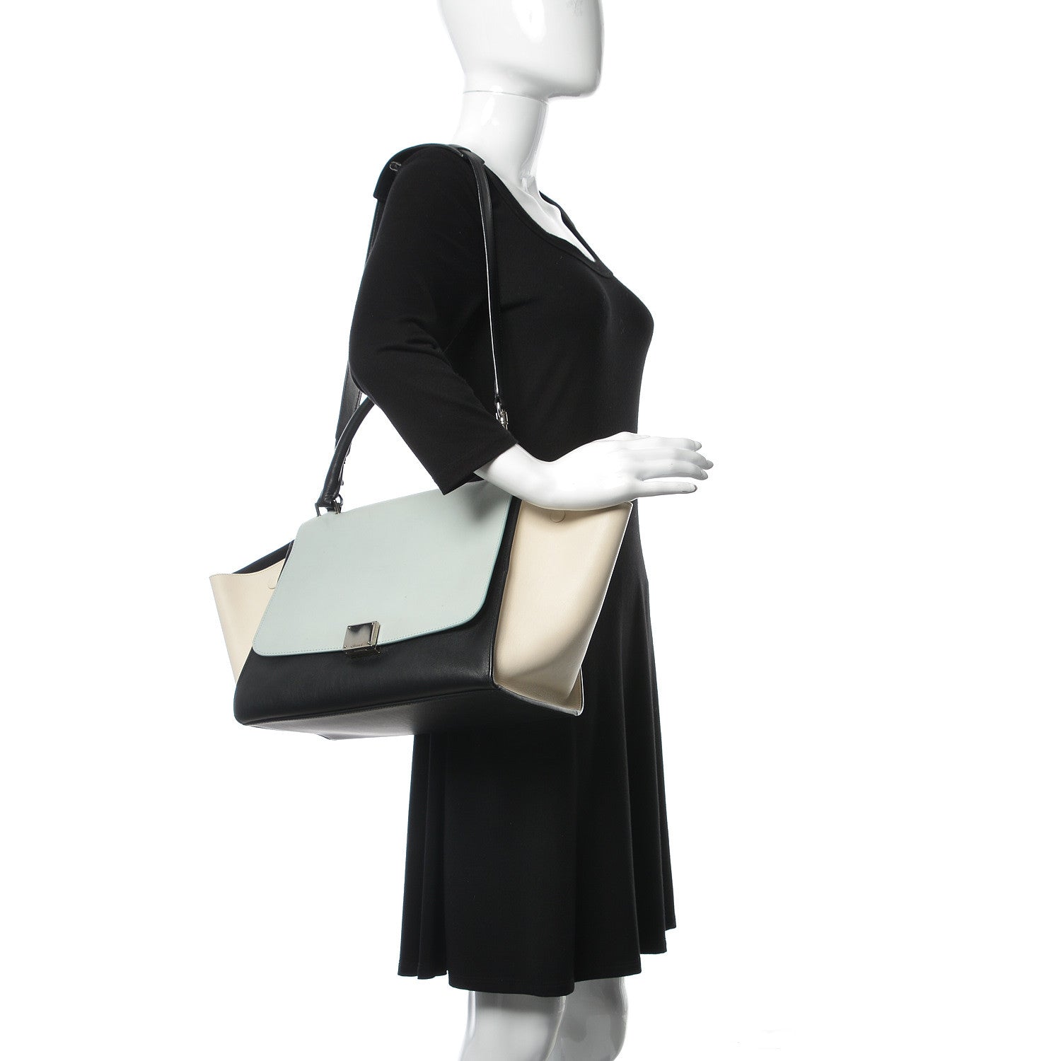 Celine Smooth Calfskin Medium Tri-Color Trapeze 2 of 17