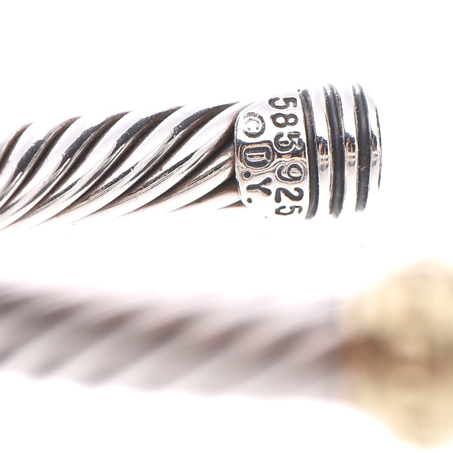 Sterling Silver 14K Yellow Gold 5mm Cable Classics Single Station Bracelet