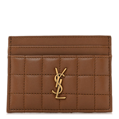 Saint Laurent Lambskin Quilted Cassandre Credit Card Case Fox 1 of 11