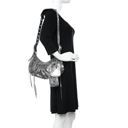 Balenciaga Metallic Agneau Arena Small Le Cagole Shoulder Bag Silver 2 of 10