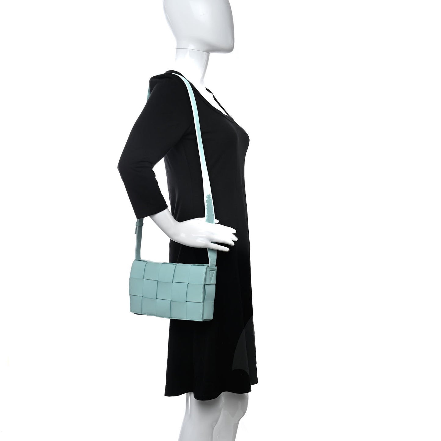 Lambskin Maxi Intrecciato Small Cassette Crossbody Bag Celadon