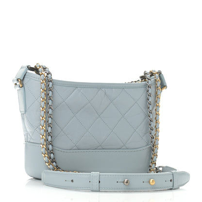 Chanel Aged Calfskin Quilted Small Gabrielle Hobo Light Blue 3 of 11