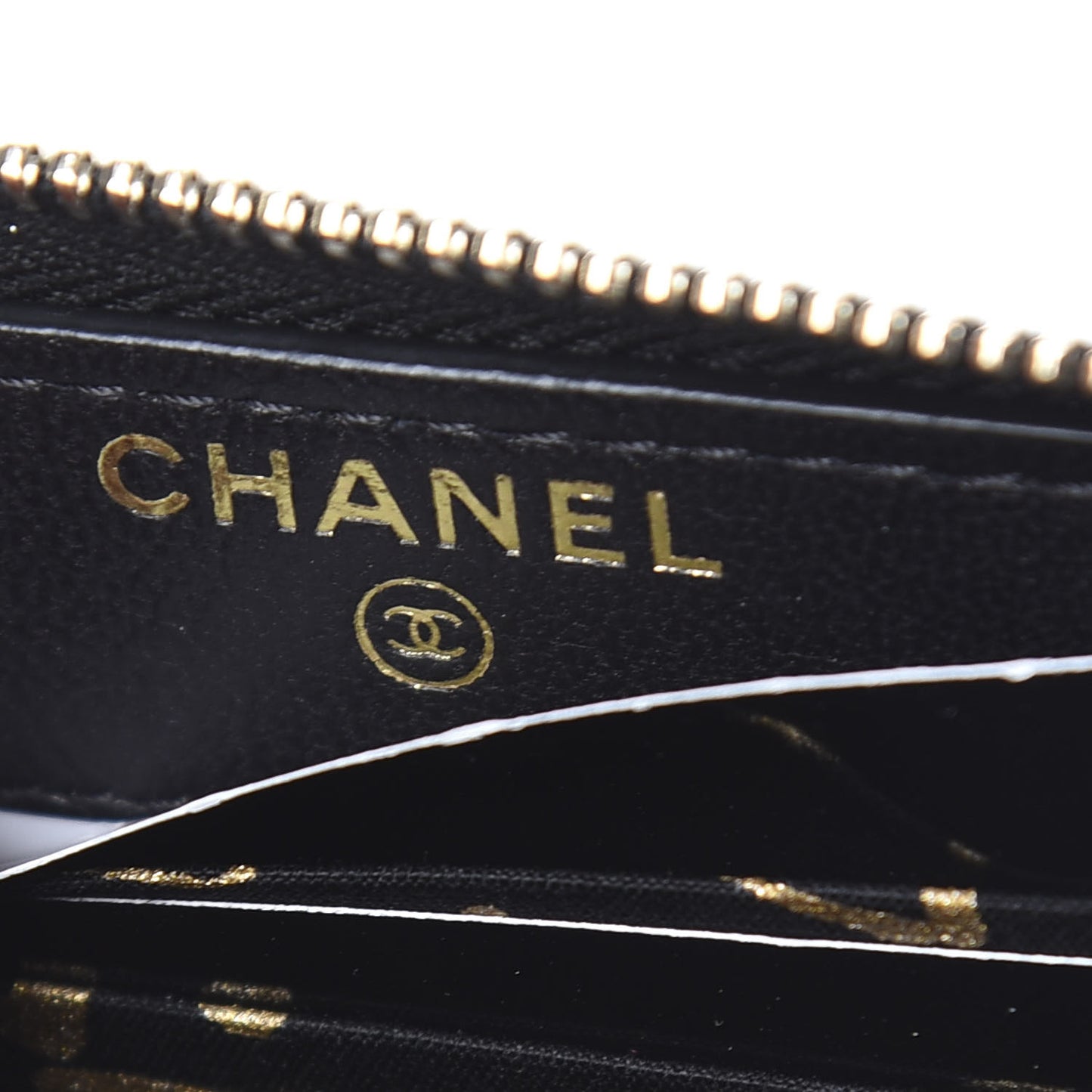 Lambskin Quilted Small Zip Around Wallet Black