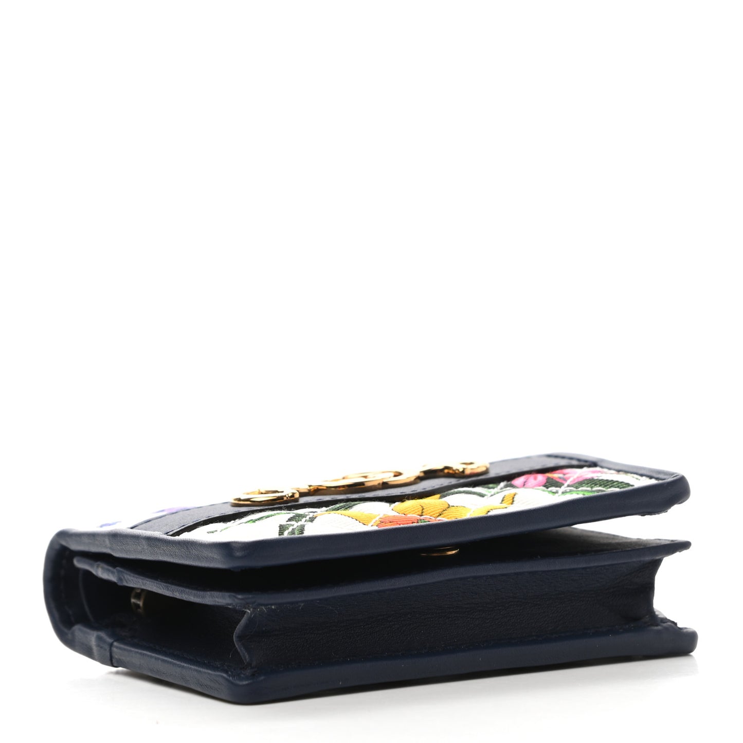 Canvas Flora Floral Trapuntata Zumi Card Case Wallet Great White Multicolor Blue Agata