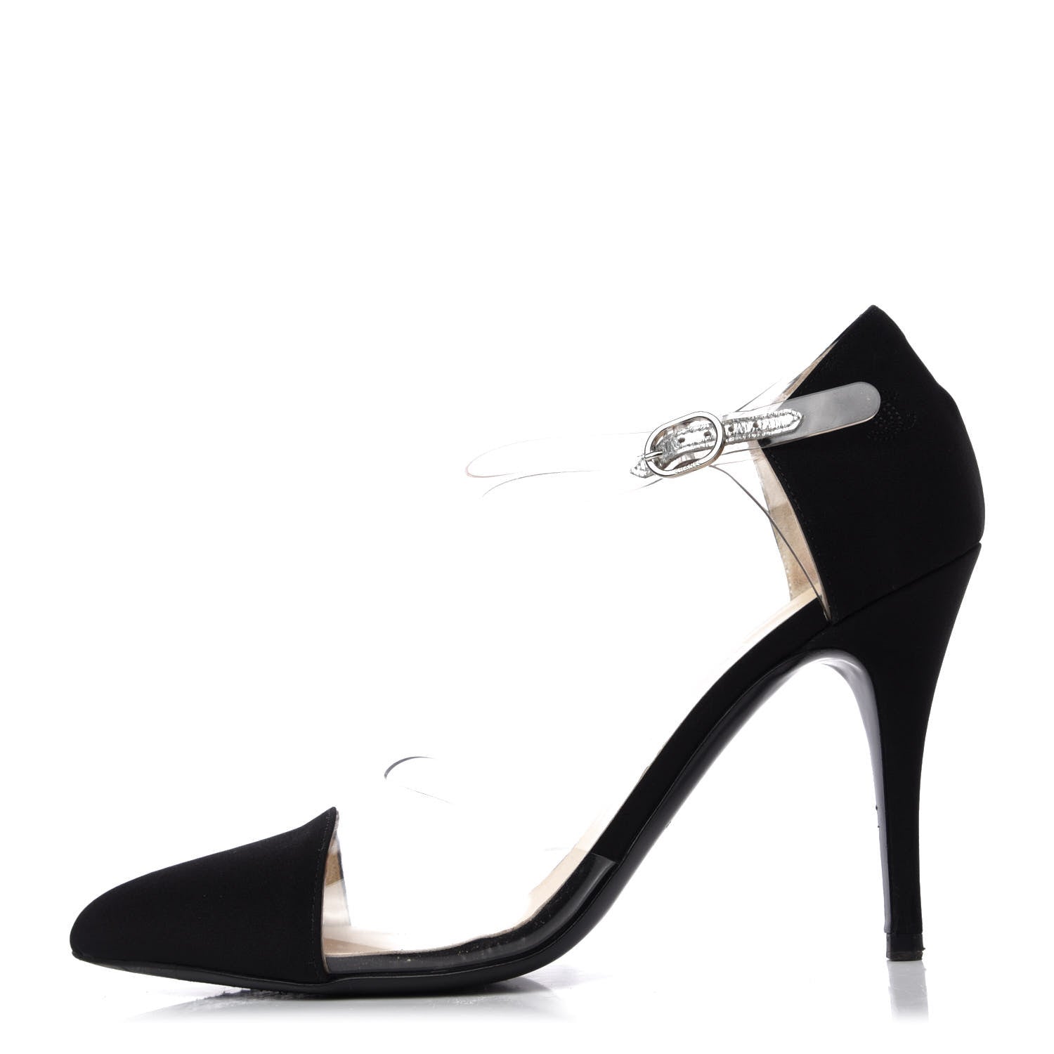 Chanel PVC Silk Crepe Cap Toe CC Pumps 39 Black 1 of 12