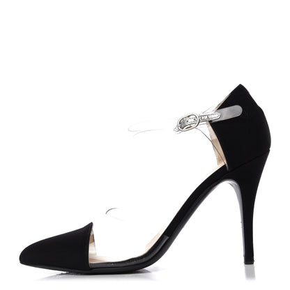 Chanel PVC Silk Crepe Cap Toe CC Pumps 39 Black 1 of 12