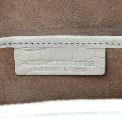 Nancy Gonzalez Crocodile Foldover Clutch White 6 of 13