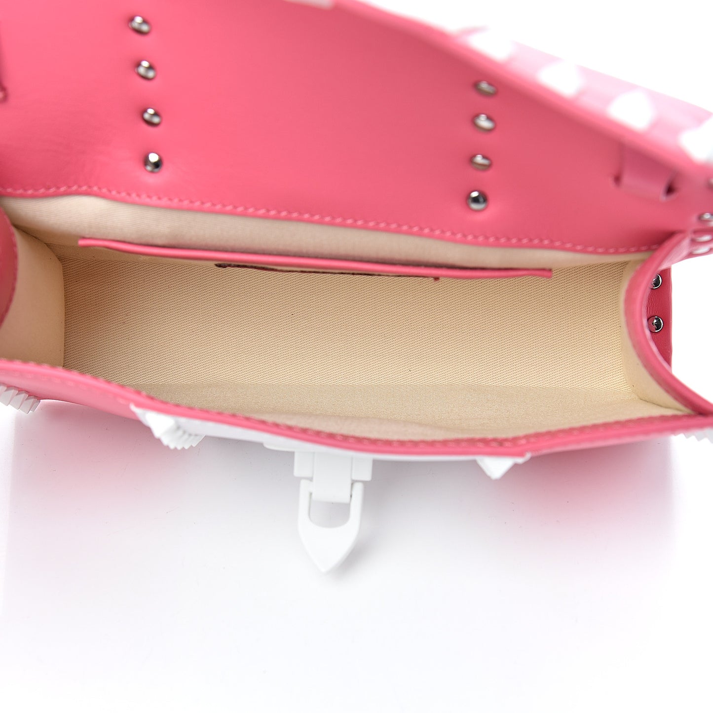 Vitello Colorblock Medium Free Rockstud Flip Lock Crossbody Bag Shadow Pink Optic White