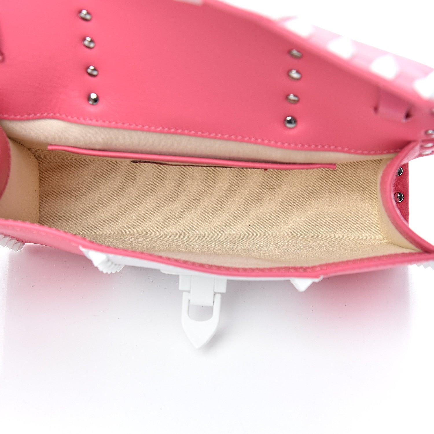 Valentino Garavani Vitello Colorblock Medium Free Rockstud Flip Lock Crossbody Bag Shadow Pink Optic White 5 of 10