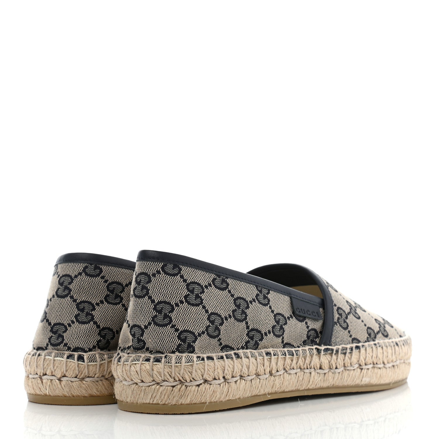 Gucci Monogram Miro Soft Calfskin Mens Espadrilles 6.5 Beige Blue 4 of 10