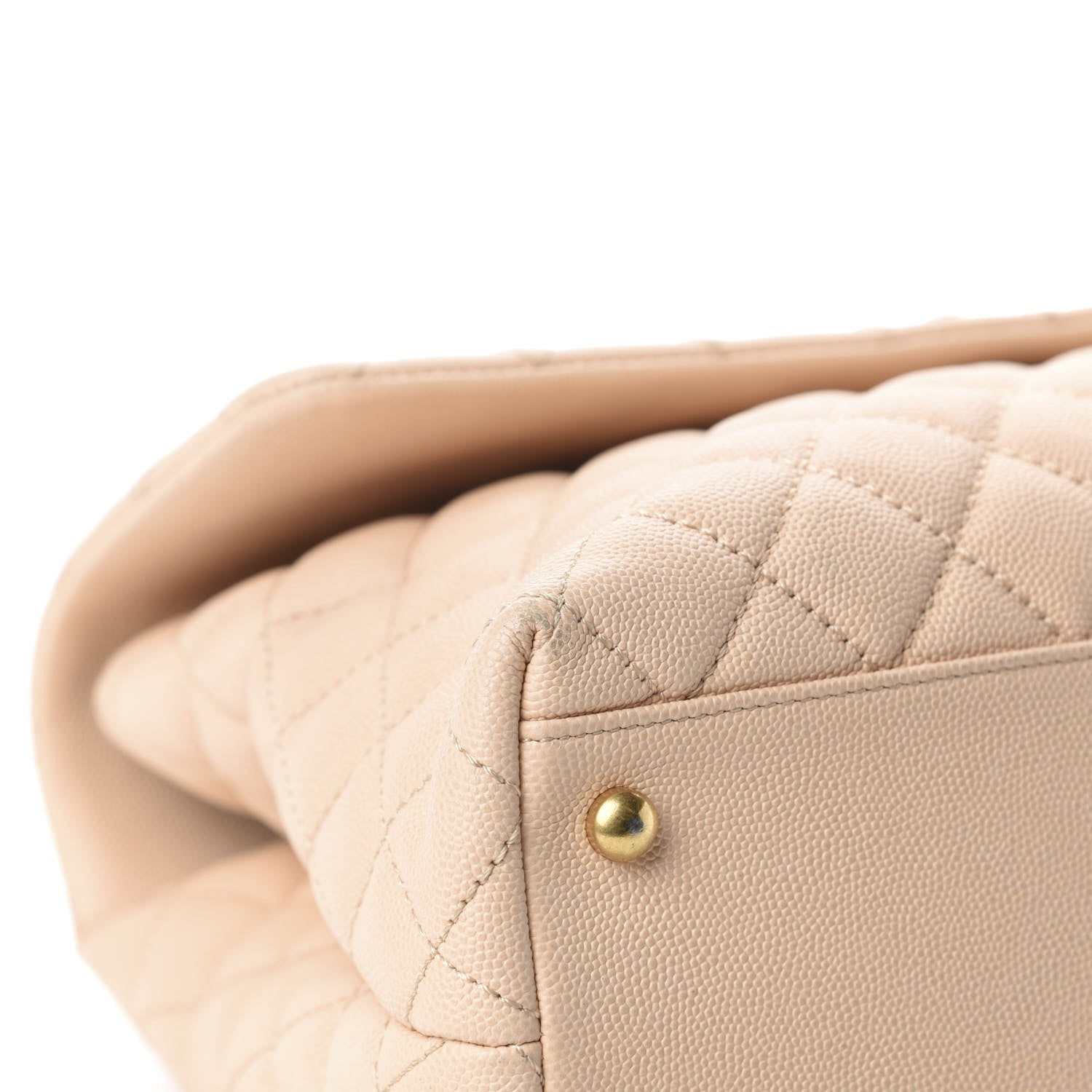 Chanel Caviar Quilted Medium Coco Handle Flap Beige 12 of 16