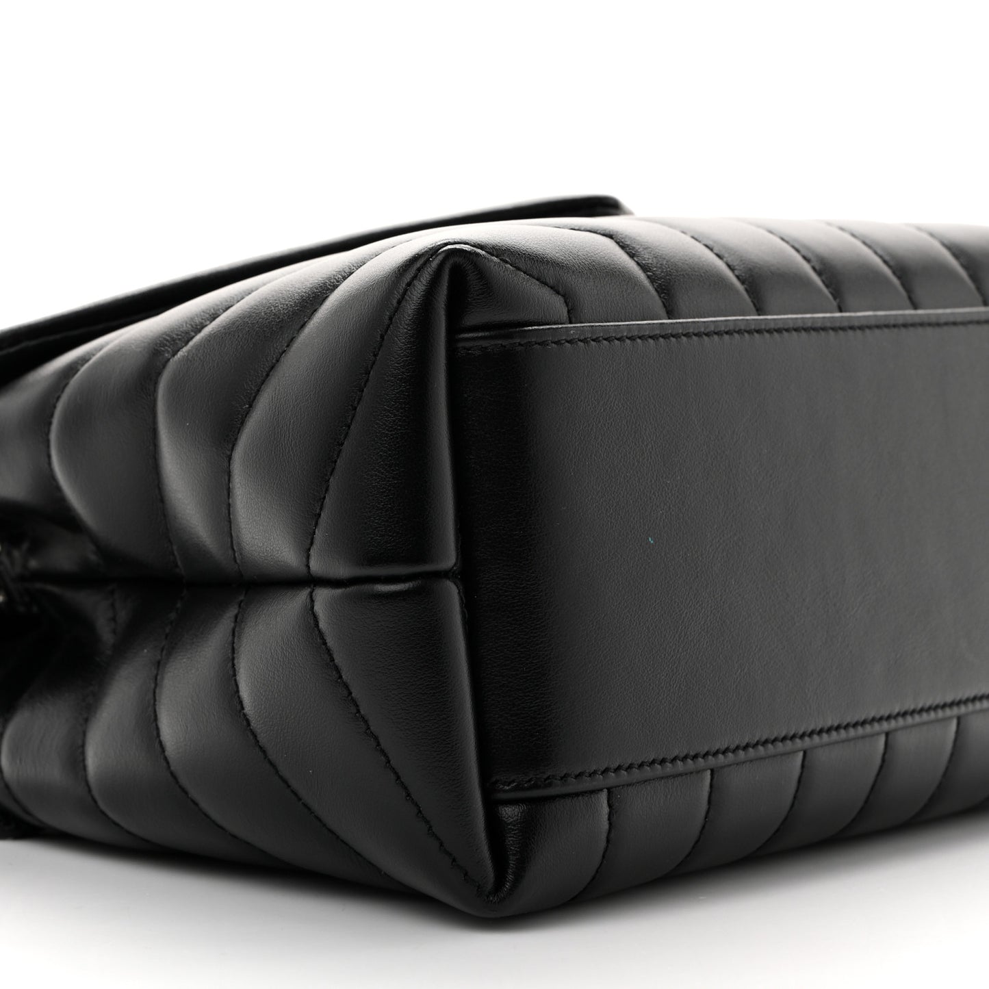 Calfskin Y Quilted Monogram Small Loulou Chain Satchel Black