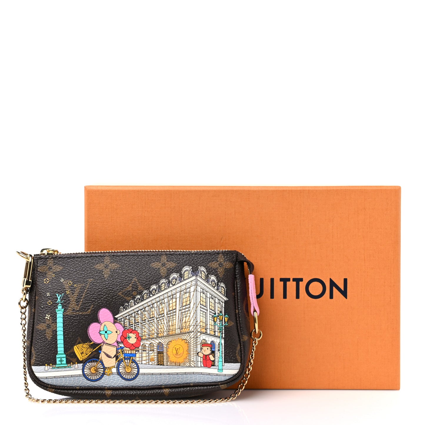 Monogram 2022 Christmas Animation Paris Mini Pochette Accessories Pink