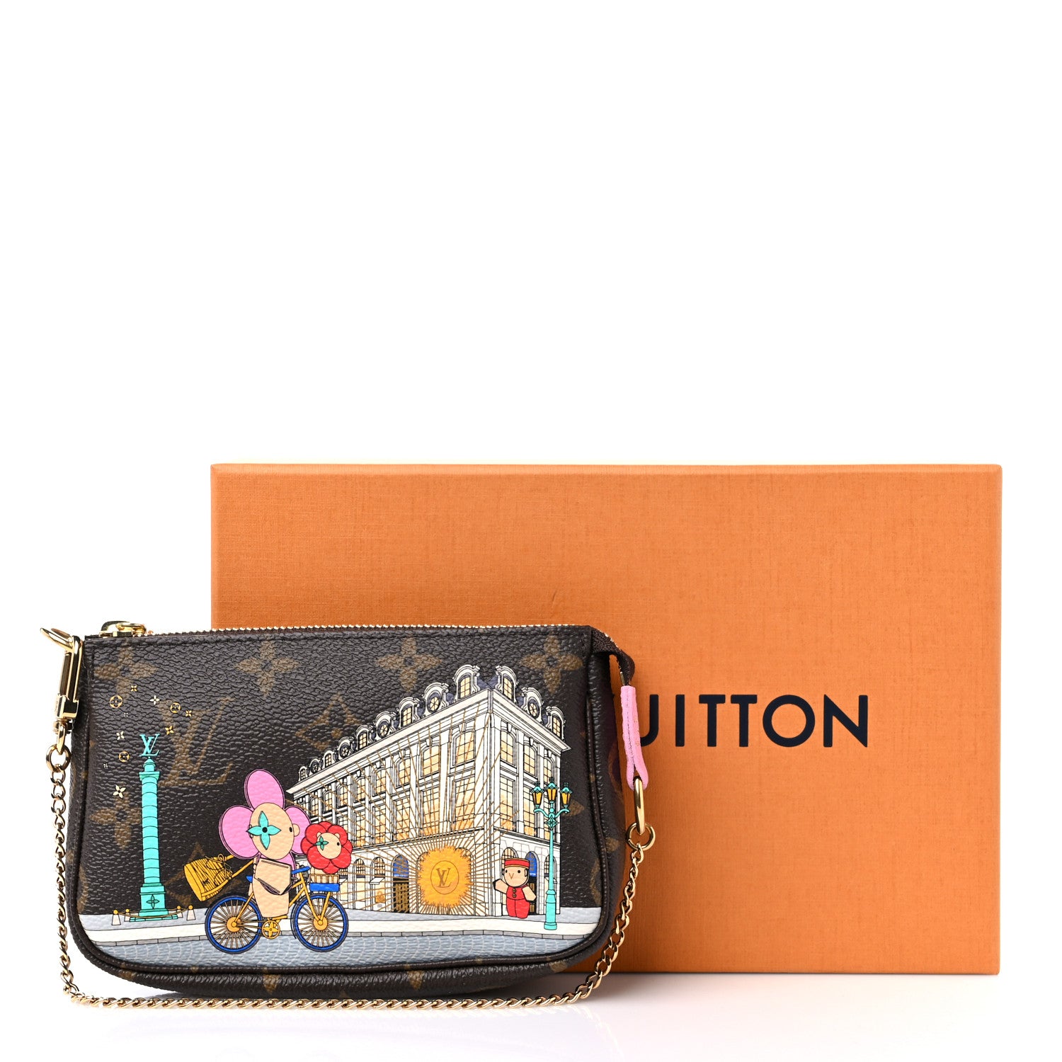 Louis Vuitton Monogram 2022 Christmas Animation Paris Mini Pochette Accessories Pink 10 of 10